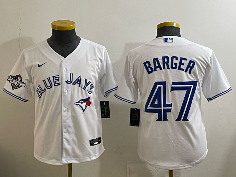 Youth 2025 Toronto Blue Jays #47 Barger white Game Nike MLB Jersey style 002->->